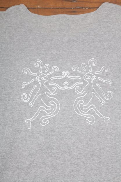 Screenprint Grey Long Sleeve T-Shirt (M)