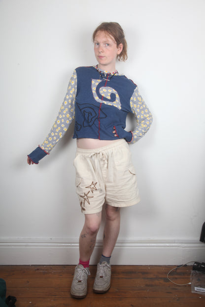 Long Sleeve Patchwork Daisy Top