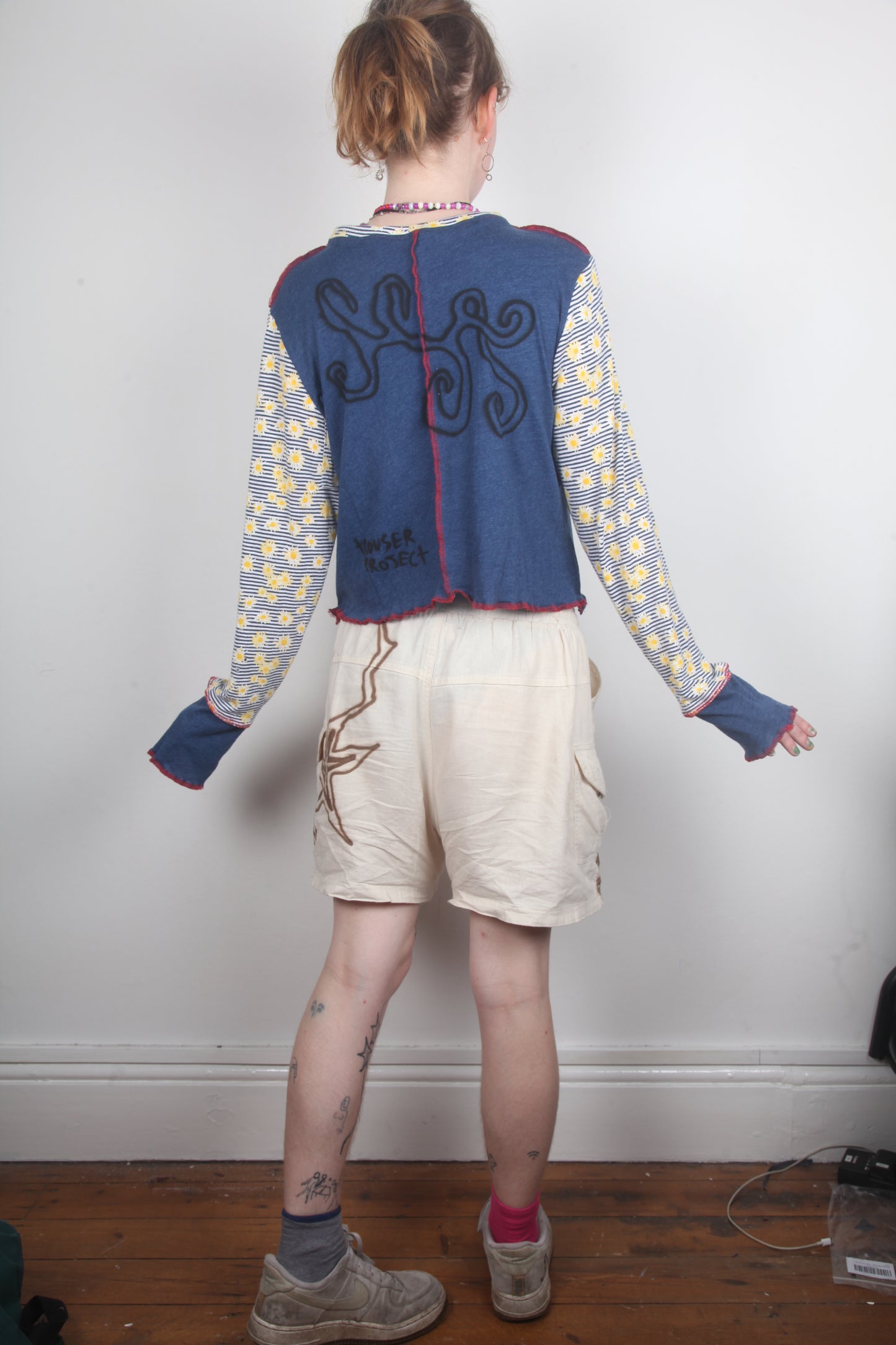 Long Sleeve Patchwork Daisy Top