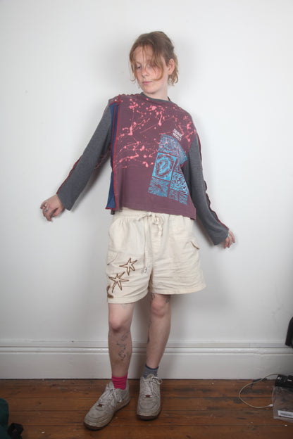 Long Sleeve Patchwork Funky Top