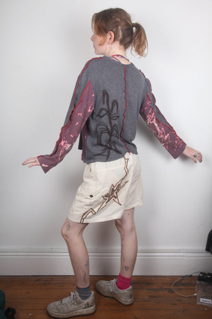 Long Sleeve Patchwork Funky Top