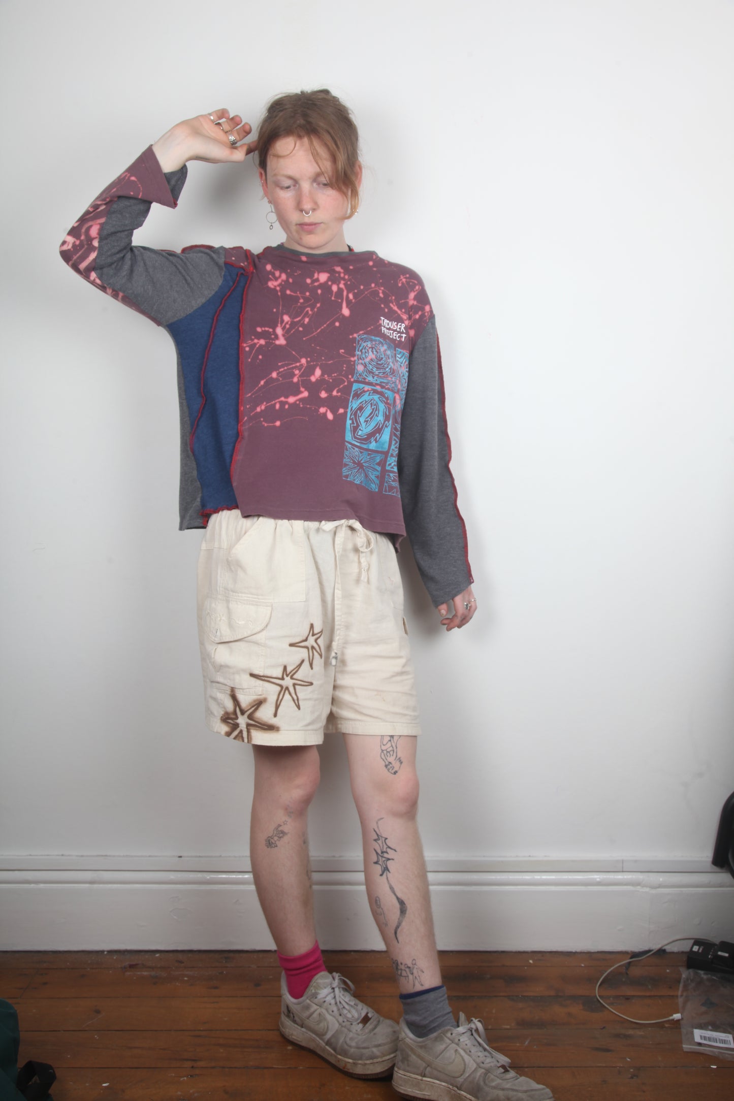 Long Sleeve Patchwork Funky Top