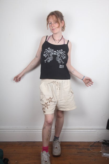 Black Strappy Upcycled Vest UK18
