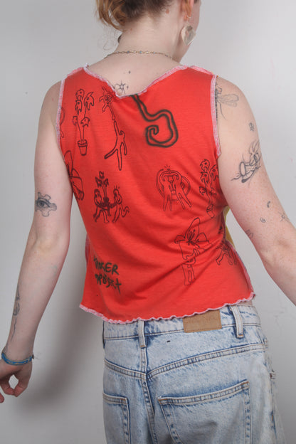 Funky Reversible Summer Vest Top (M)
