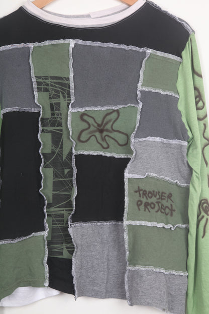 Long Sleeve Patchwork Funky Top