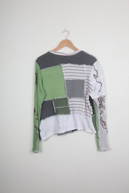 Long Sleeve Patchwork Funky Top