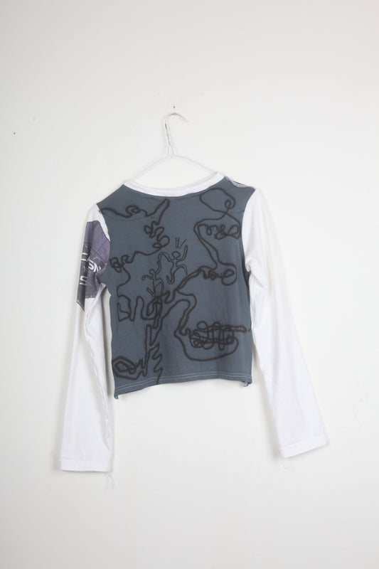 Long Sleeve Screenprint Graphic Tee (S)