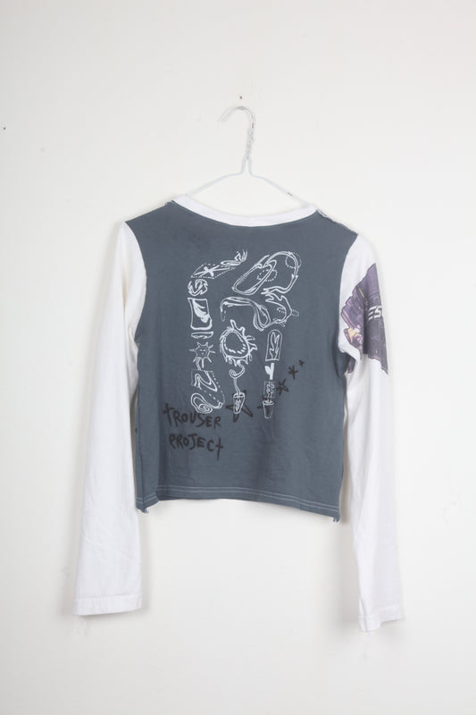 Long Sleeve Screenprint Graphic Tee (S)