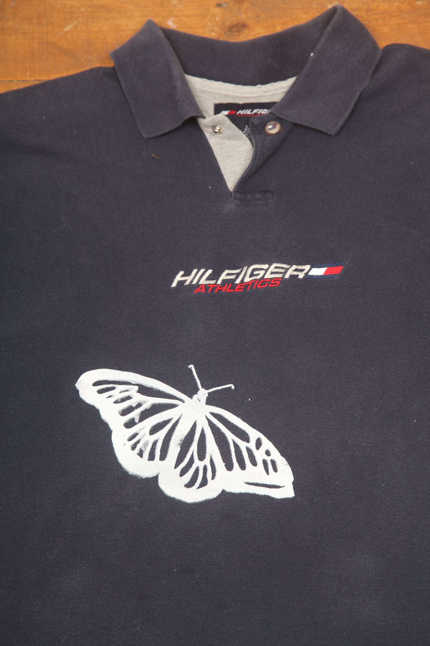 Tommy Hilfiger Upcycled Graphic Screenprint Polo Shirt (L)