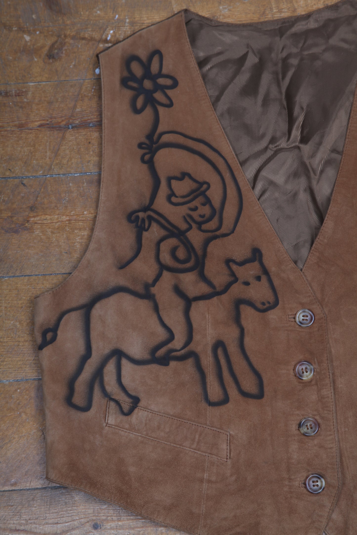 Upcycled Suede Vest (L)