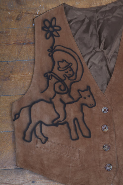 Upcycled Suede Vest (L)