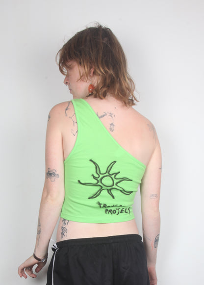 Asymmetric Bright Green Vest