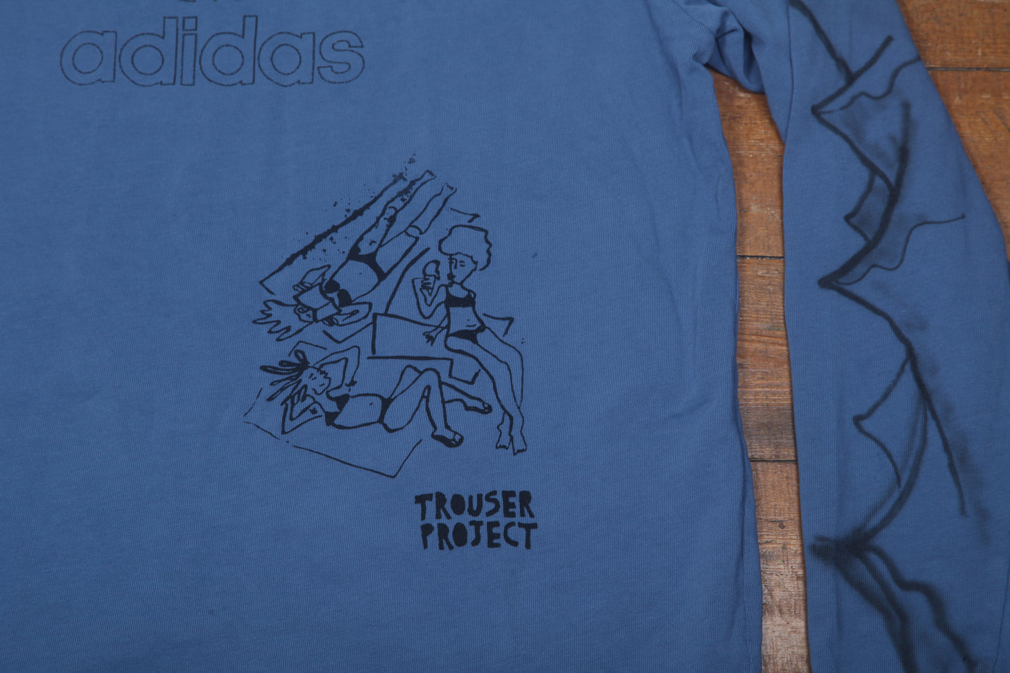 Upcycled Adidas Graphic Screenprint Long Sleeve T-Shirt (L)