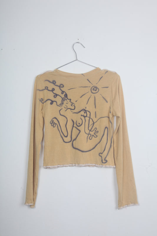 Reworked 1of1 Long Sleeve Figure Hugging Tee (S)