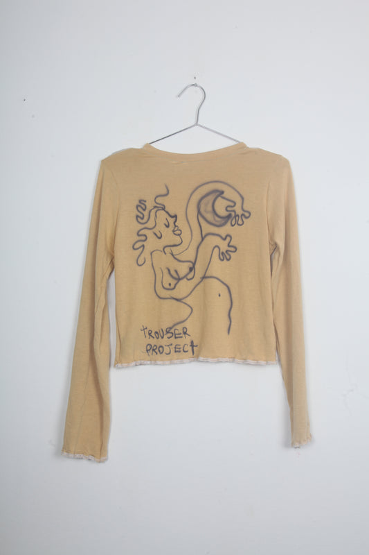 Reworked 1of1 Long Sleeve Figure Hugging Tee (S)