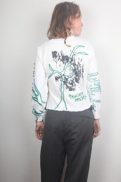 Reworked 1of1 Long Sleeve Figure Hugging Tee (M)