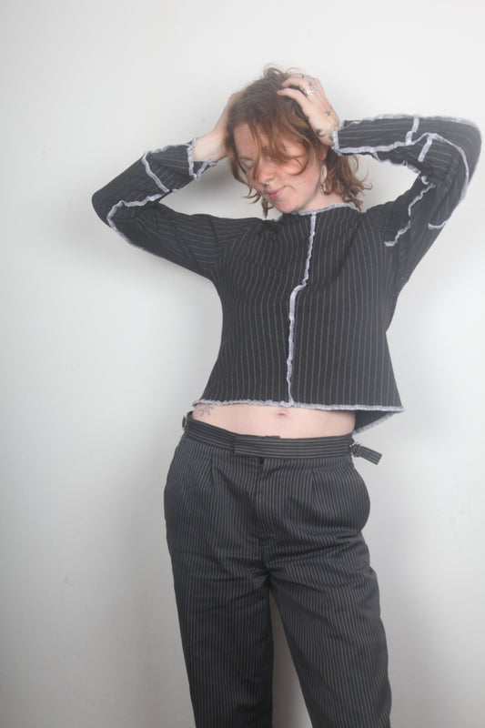Reworked 1of1 Long Sleeve Figure Hugging Tee (M)
