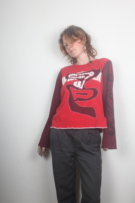 Reworked 1of1 Long Sleeve Figure Hugging Tee (XL)