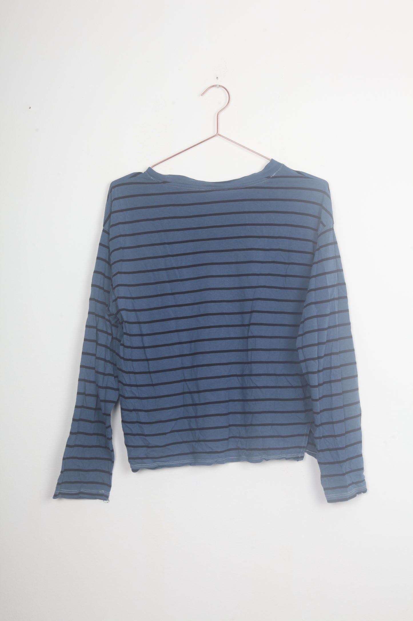 Striped Screenprint Long Sleeve T-Shirt (M)