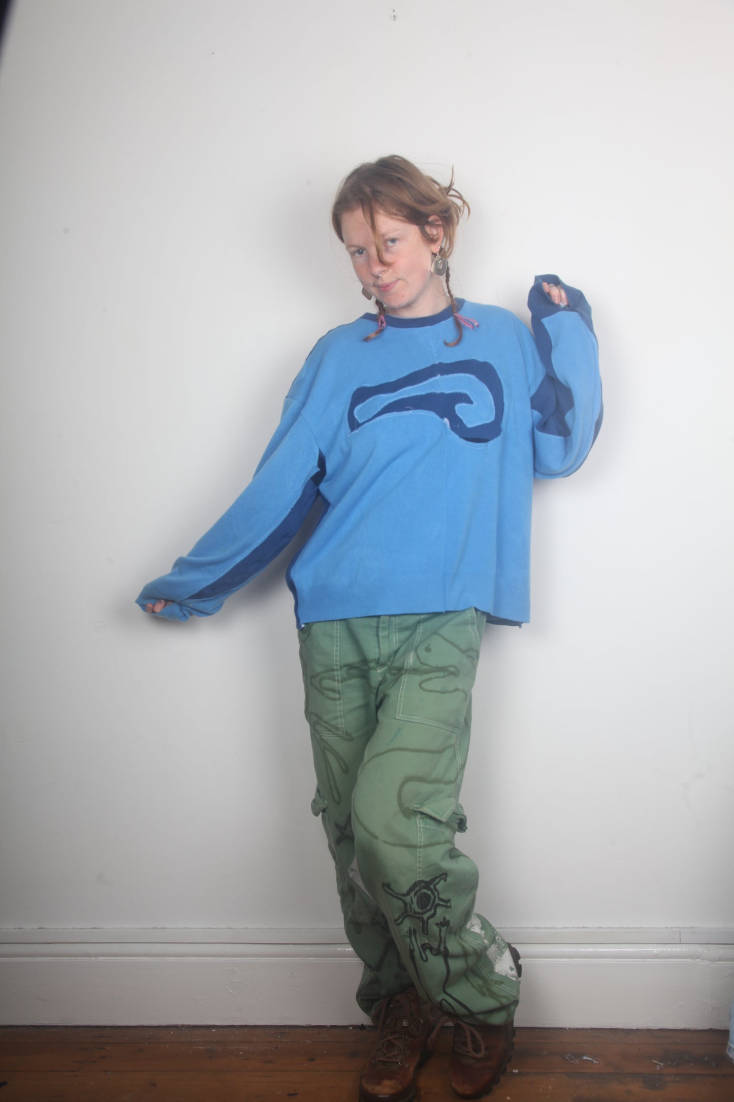 Knit Blue Funky Jumper (L)