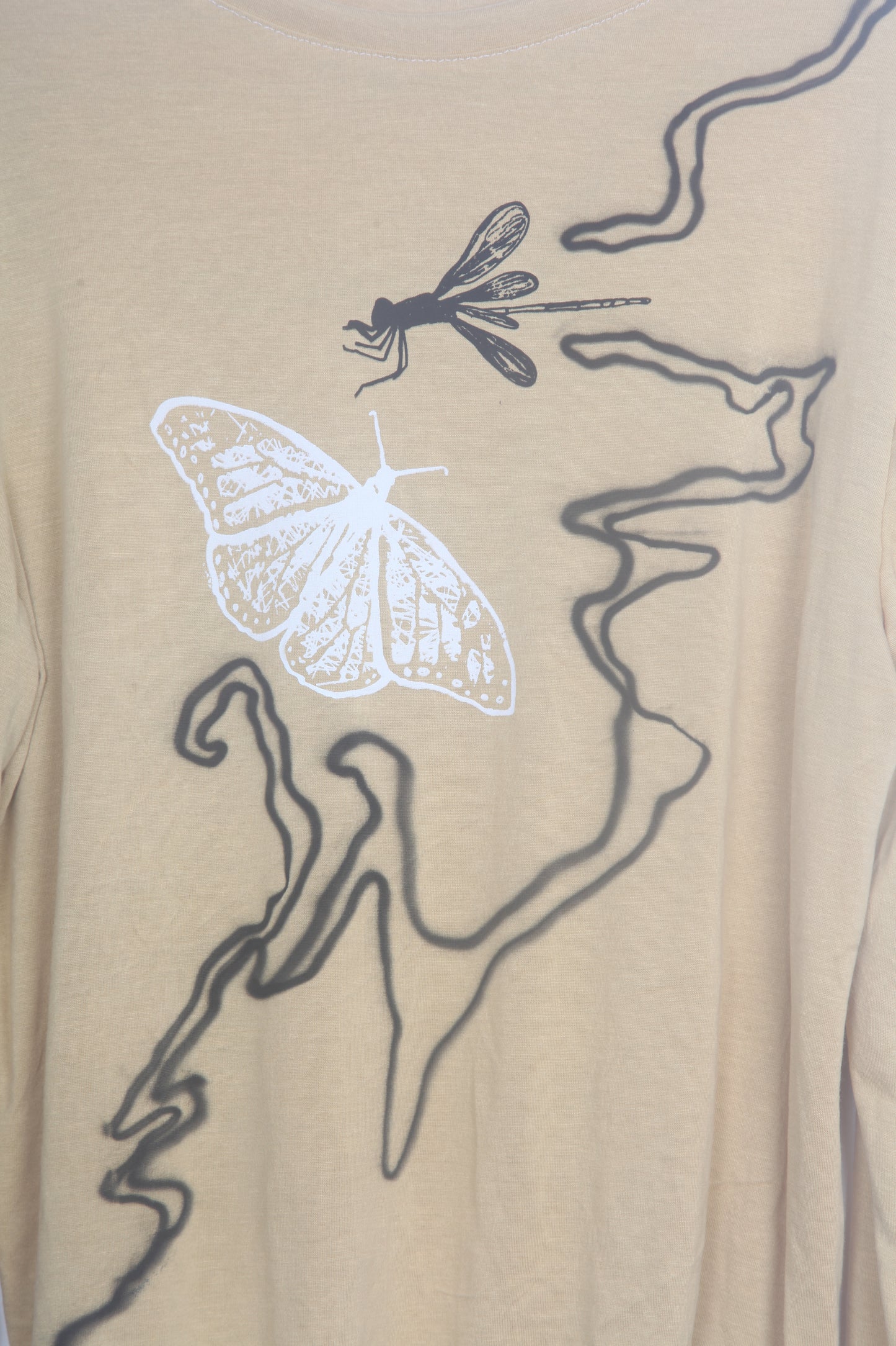 Cut & Sew Long Sleeve Top Graphic Prints (UK16)