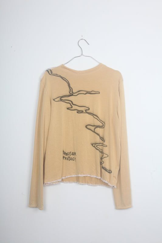 Cut & Sew Long Sleeve Top Graphic Prints (UK16)