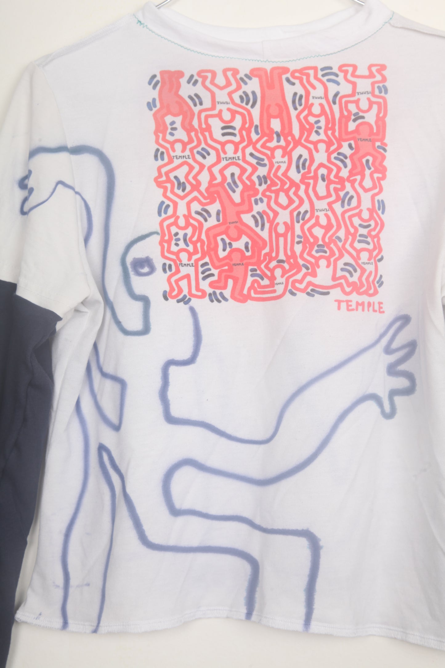 Cut & Sew Long Sleeve Top Graphic Prints (UK12)