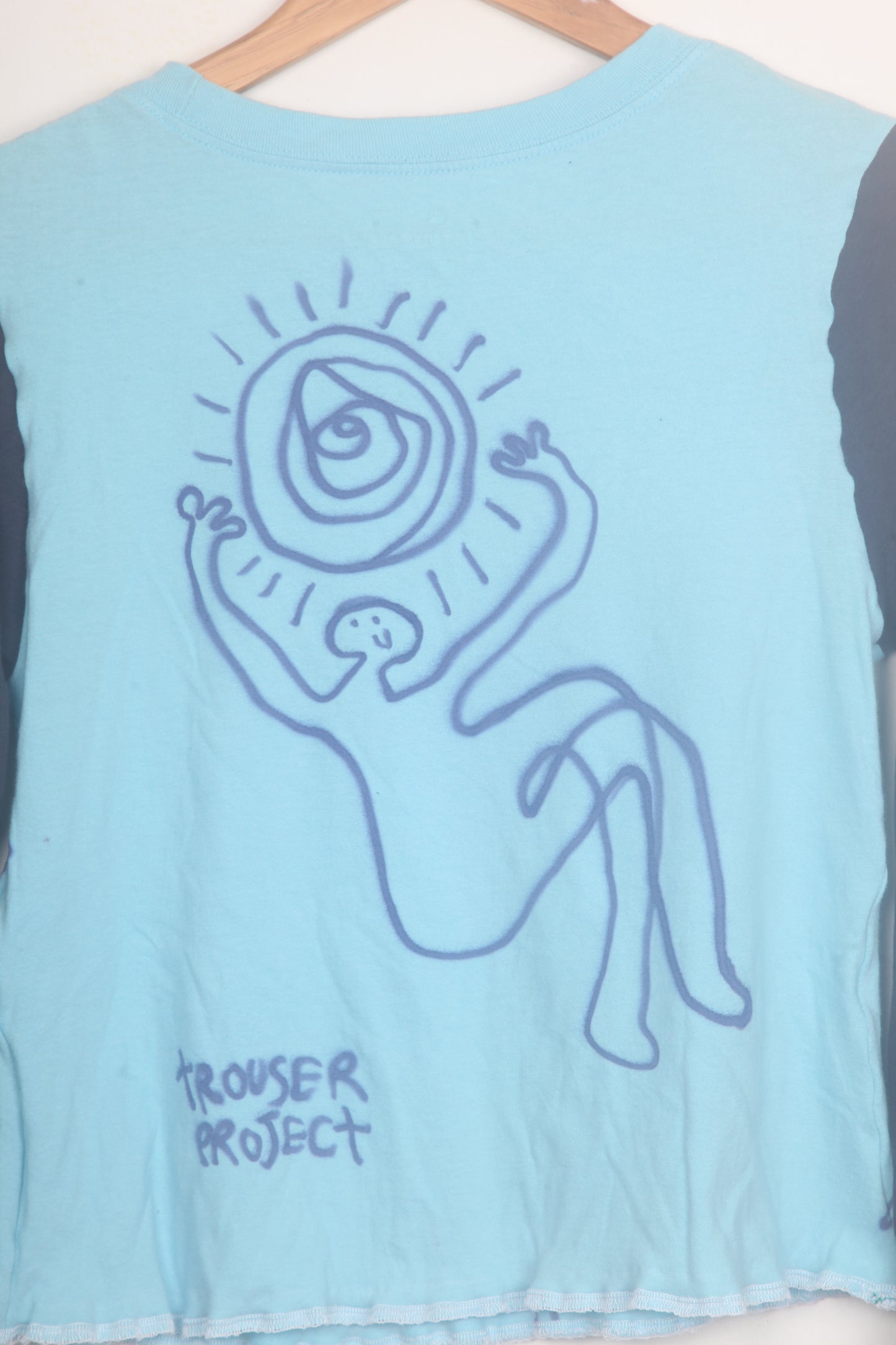 Cut & Sew Long Sleeve Top Graphic Prints (UK10)
