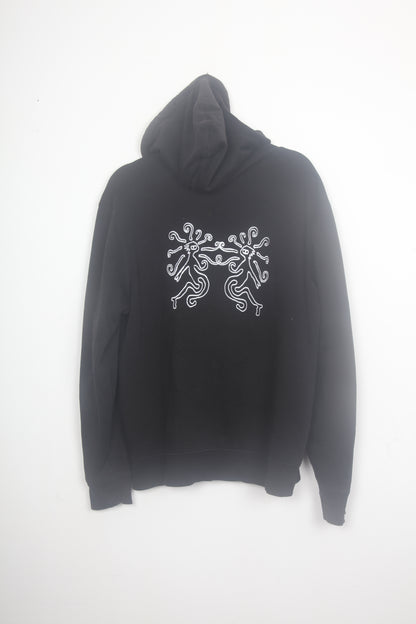 Reworked Pre Loved Black Zip Up Hoodie (L)