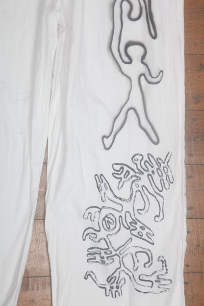 White Loose Cotton Trousers
