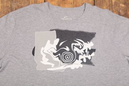 Upcycled Illustrated Screenprint T-shirt (L)