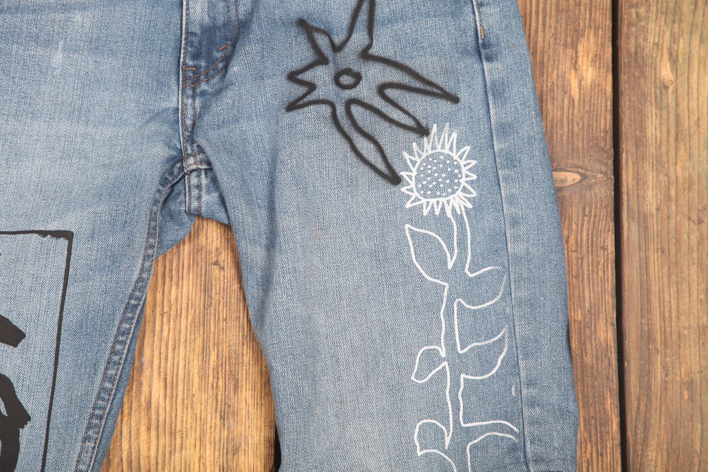 Upcycled Levi's Denim Shorts (W27)