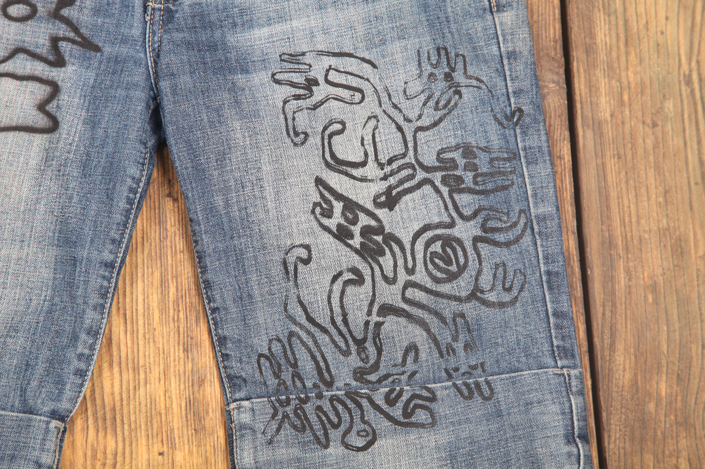 Upcycled Denim Shorts (W34)