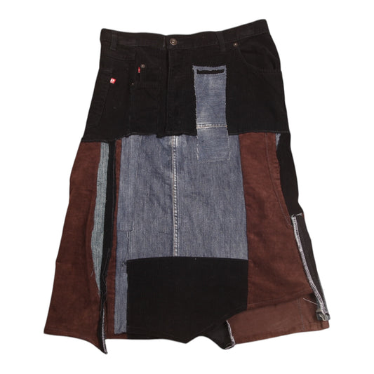 Patchwork Corduroy midi skirt (UK12)