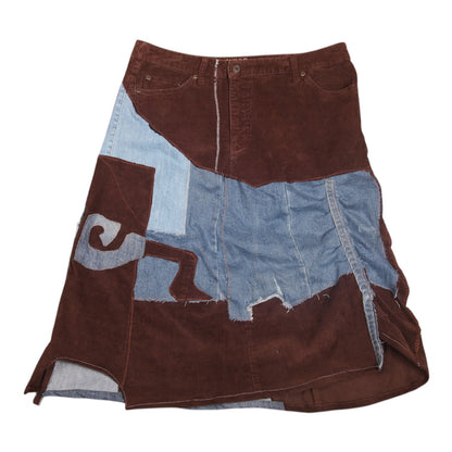 Patchwork denim midi skirt (UK16)