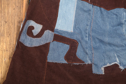 Patchwork denim midi skirt (UK16)