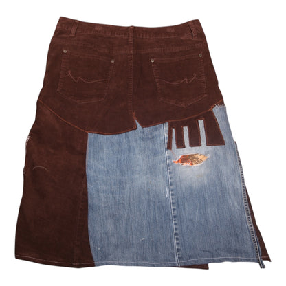 Patchwork denim midi skirt (UK16)