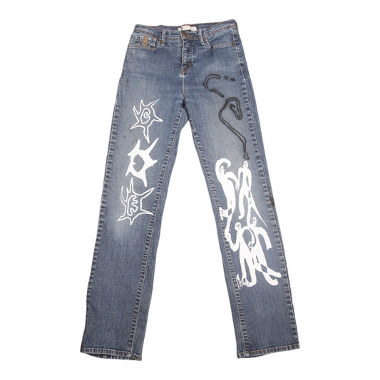 Upcycled Screenprint Jeans (W30)