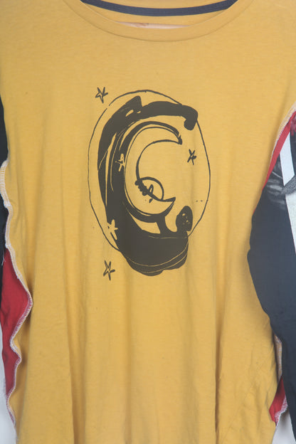 Cut & Sew Long Sleeve Top Graphic Prints (UK16)