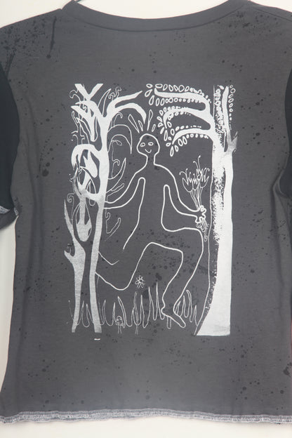 Cut & Sew Long Sleeve Top Graphic Prints (UK8)