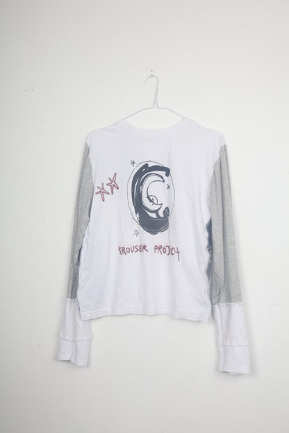Cut & Sew Long Sleeve Top Graphic Prints (UK14)
