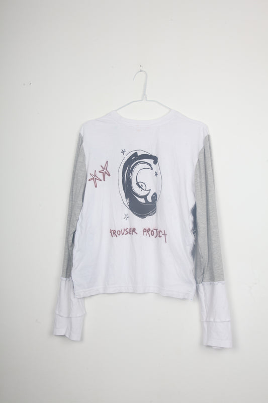 Cut & Sew Long Sleeve Top Graphic Prints (UK14)
