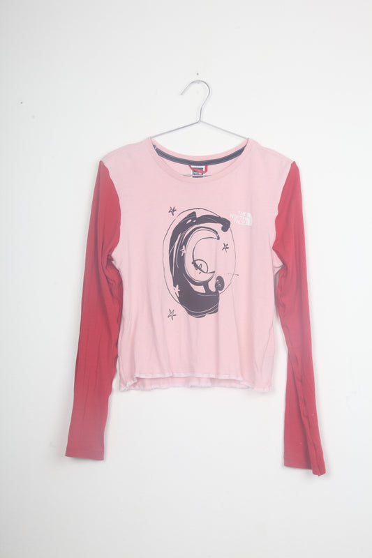 Cut & Sew Long Sleeve Top Graphic Prints (UK10)