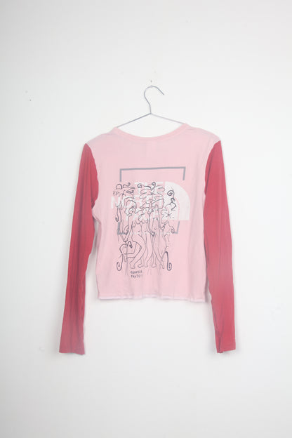 Cut & Sew Long Sleeve Top Graphic Prints (UK10)