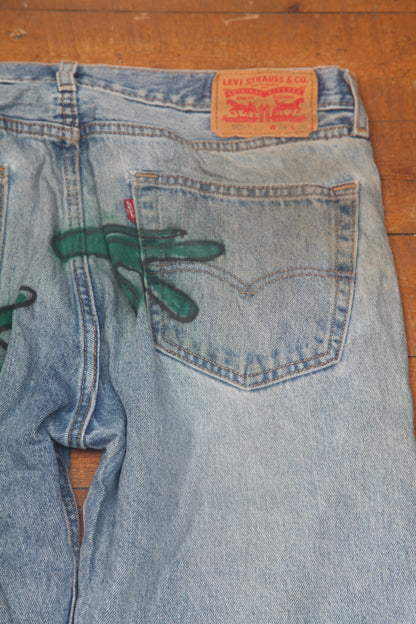Vintage Hand Printed Levi's Jeans (W34)