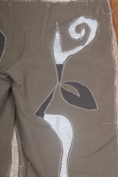 Handmade Moleskin Cotton Appliqué Trousers