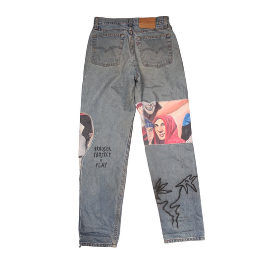 Upcycled Printed Levi's Jeans (W30)