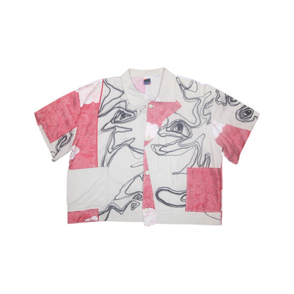 Short Sleeve Patchwork Kimono Shirt (M)