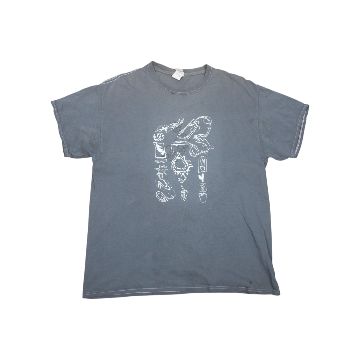 Upcycled Graphic Screenprint T-Shirt (L)