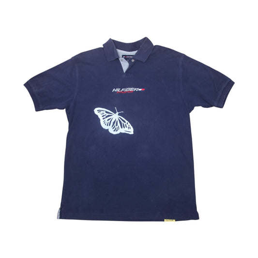 Tommy Hilfiger Upcycled Graphic Screenprint Polo Shirt (L)